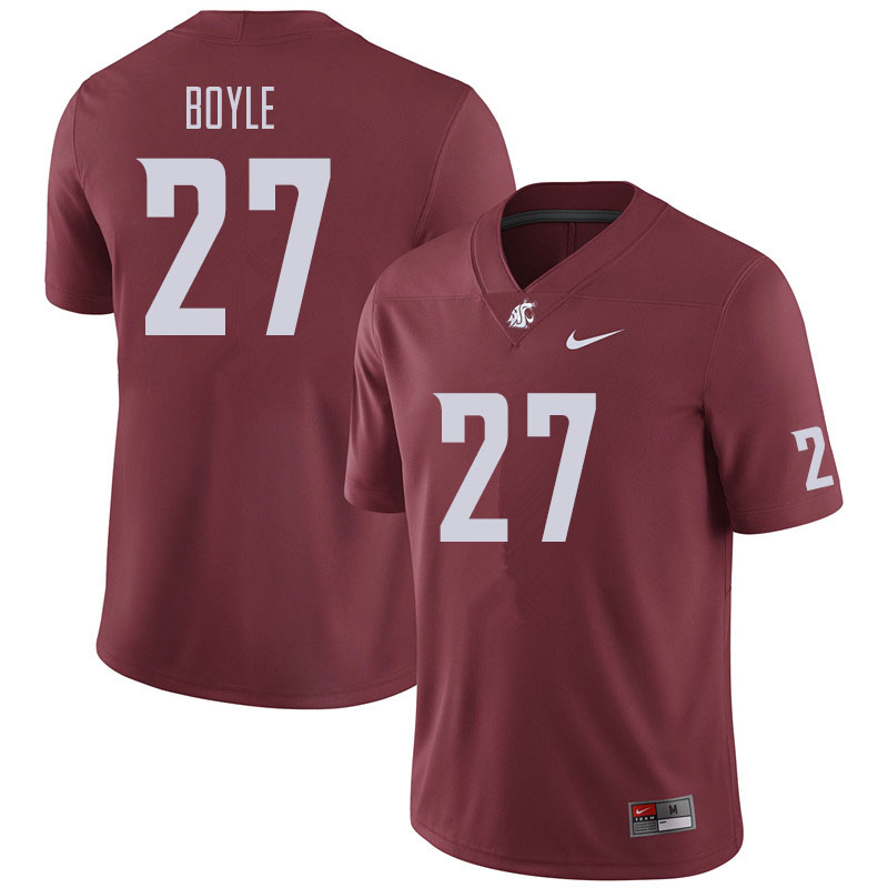 Washington State Cougars #27 Andrew Boyle Football Jerseys Sale-Crimson